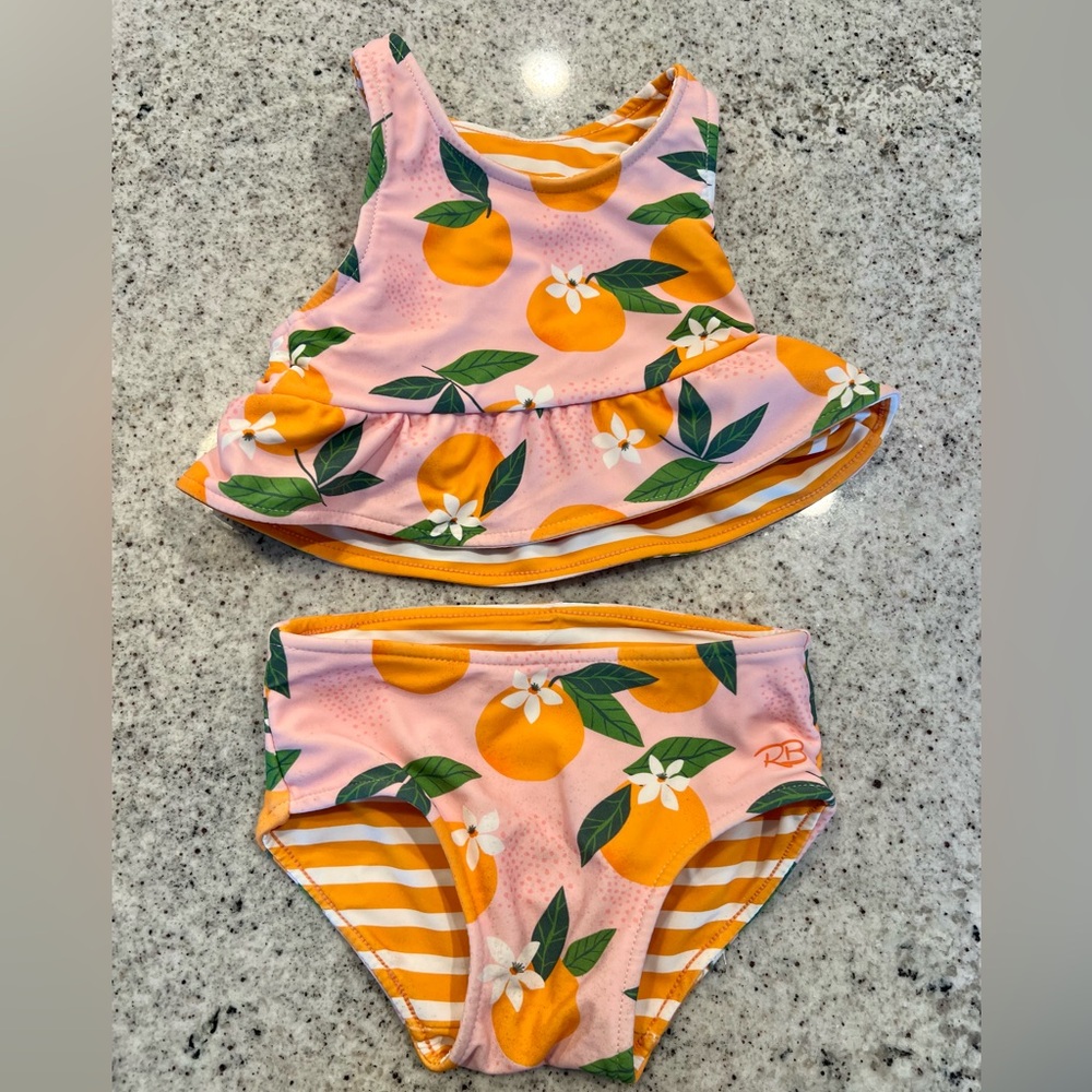 Baby girl swimsuit reversible ruffle butts 3-6 months